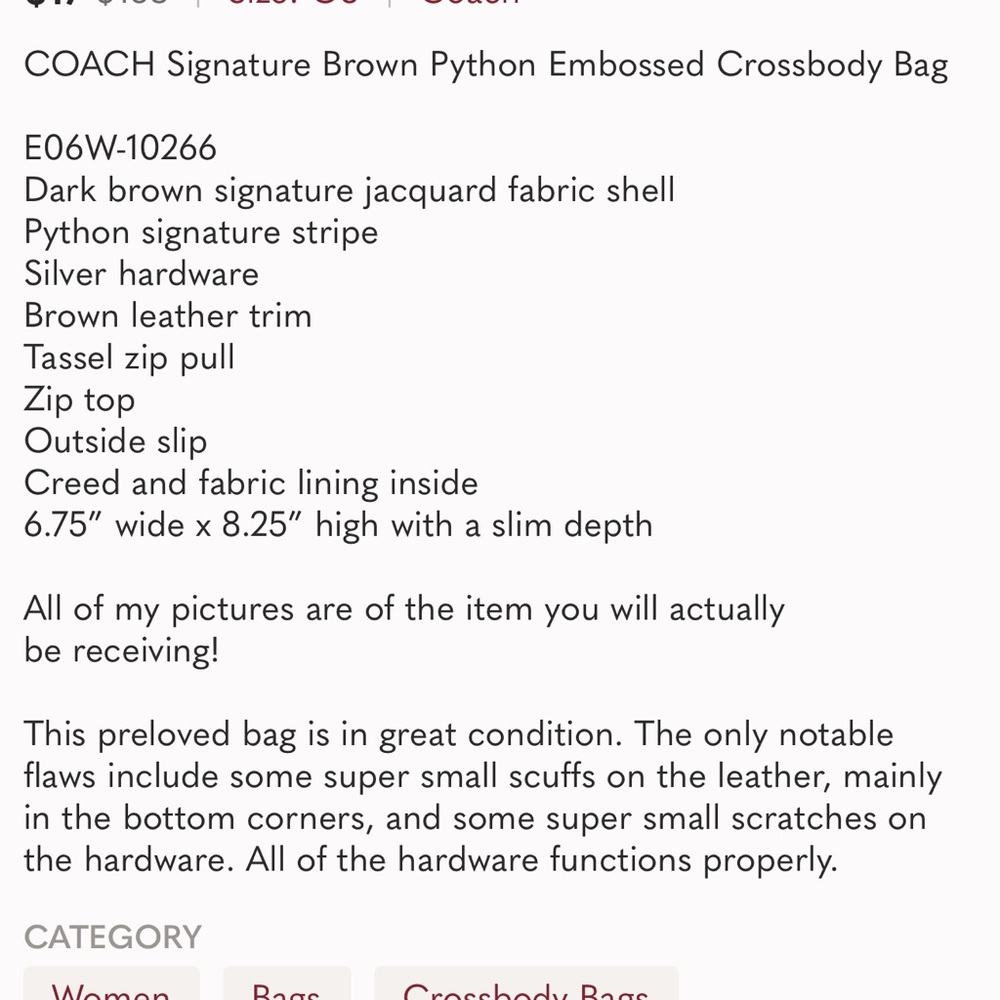 Coach Signature Black Python Embossed Purse - Picture 8 of 8